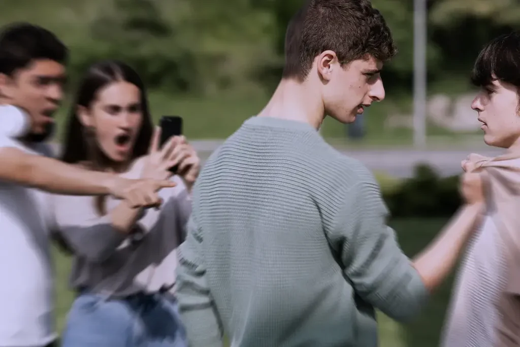 gruppo di ragazzi bulli
